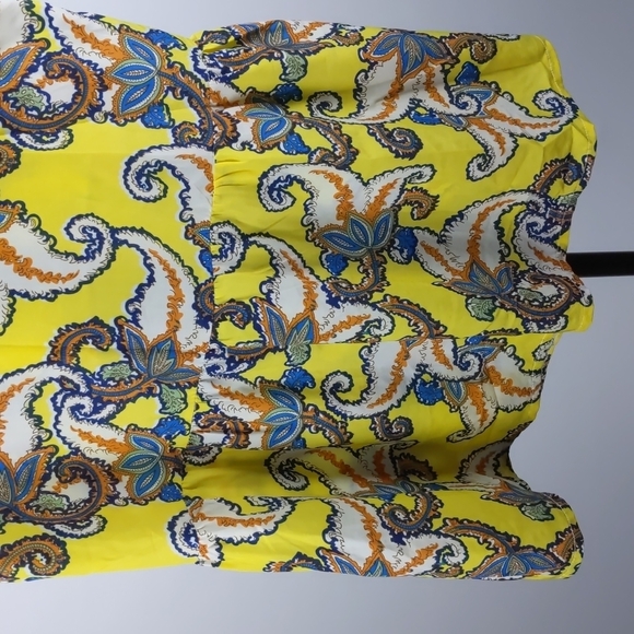 SES Sleeveless Tunic Button-up Paisley Yellow Size 14 - Picture 8 of 10